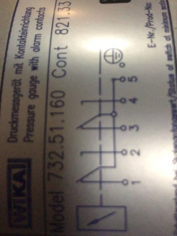 پرشر گیج برند ویکا آلمان   Model 732.51.160 Cont 821.33